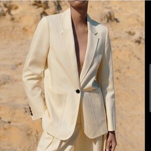 ME + EM ivory single button blazer size 6